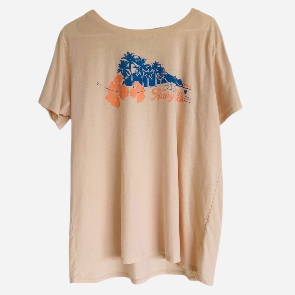 Retro 80’s HANG TEN Hawaiian Women Tee Shirt XL